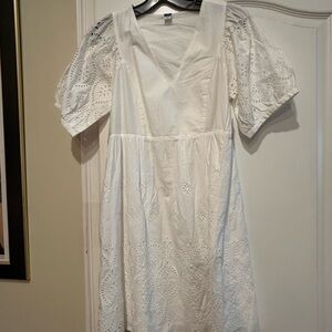 Old Navy White Eyelet Midi Dress